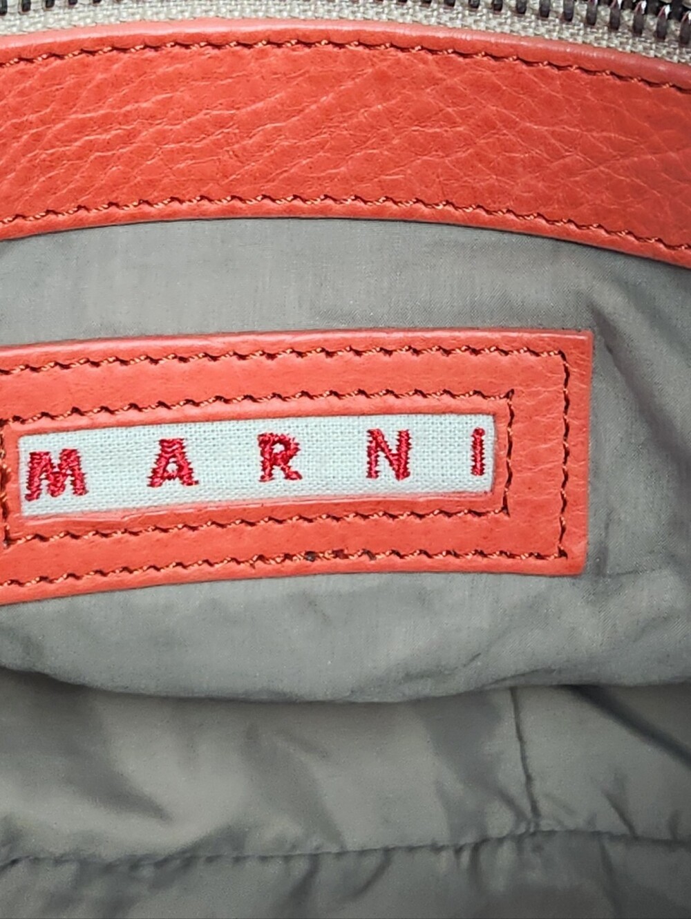 Marni Vintage Rouched Orange Leather Hobo Handbag Shoulder Bag Purse Luxury - Picture 11 of 16